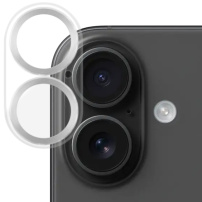 NORTHJO Sticlă securizată cu rame metalice pentru a proteja obiectivele camerei pentru iPhone 16 / 16 Plus - argintiu