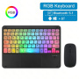 Set tastatură wireless retroiluminată cu touchpad și mouse fără fir - negru