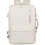 Rucsac practic cu buzunare si port USB extern pentru iPad/MacBook pana la 16" - bej