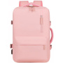 Rucsac practic cu buzunare și port USB extern pentru iPad/MacBook până la 16" - roz