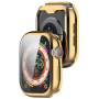 Husă tip carte metalică din plastic moale cu protecție de ecran pentru Apple Watch 42mm (Series 10 / 11) - aurie