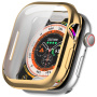 Husă tip carte metalică din plastic moale cu protecție de ecran pentru Apple Watch 42mm (Series 10 / 11) - aurie
