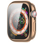 Husă tip carte metalică din plastic moale cu protecție pentru ecran pentru Apple Watch 42mm (Series 10 / 11) - auriu roz