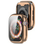 Husă tip carte metalică din plastic moale cu protecție pentru ecran pentru Apple Watch 42mm (Series 10 / 11) - auriu roz