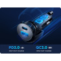 Încărcător auto JOYROOM CCN01 cu porturi USB-C / USB-A - 60W - negru