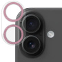 NORTHJO sticlă călită cu rame sclipici pentru a proteja obiectivul camerei pentru iPhone 16 / 16 Plus - roz
