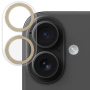 NORTHJO iPhone 16 / 16 Plus sticlă securizată de protecție a lentilelor camerei cu rame cu sclipici - auriu