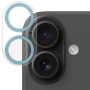 NORTHJO sticlă călită cu rame sclipici pentru a proteja obiectivul camerei pentru iPhone 16 / 16 Plus - albastru