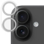 NORTHJO iPhone 16 / 16 Plus sticlă securizată de protecție a lentilelor camerei cu rame cu sclipici - argintiu
