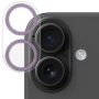 NORTHJO Protecție lentile camerei din sticlă temperată cu cadru cu sclipici pentru iPhone 16 / 16 Plus - violet