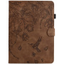 Husă tip carte cu slot pentru card și temă cu flori pentru iPad 10.2" (2019-2021) / Air 3 (2019) / Pro 10.5" - maro