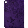 Husă tip carte cu slot pentru card și temă cu flori pentru iPad 10.2" (2019-2021) / Air 3 (2019) / Pro 10.5" - violet