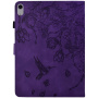 Husă tip carte cu sloturi pentru carduri și motiv floral pentru iPad 10,9" (2022) / 11" (2025) - violet