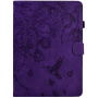 Husă tip carte cu sloturi pentru carduri și motiv floral pentru iPad 10,9" (2022) / 11" (2025) - violet