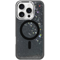 Husă cu paiete plutitoare și MagSafe pentru iPhone 16 Pro - gri
