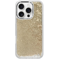 Husă cu paiete plutitoare pentru iPhone 16 Pro - auriu