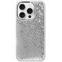 Husă cu paiete plutitoare pentru iPhone 16 Pro - argintiu
