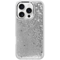Husă cu paiete plutitoare pentru iPhone 16 Pro - argintiu