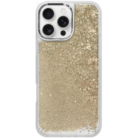 Husă cu paiete plutitoare pentru iPhone 16 Pro Max - auriu