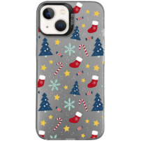 Husa de protectie cu tema de Craciun pentru iPhone 14 - gri