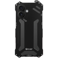 R-JUST Husă metal super durabilă „Armor” pentru iPhone 16 - neagră