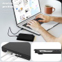 Husă din piele cu suport pentru MacBook Air 15" (A2941 / A3114 / A3241) - neagră