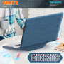 Husă cu suprafață textilă și suport pentru MacBook Pro 16" (A2485 / A2780 / A2991 / A3186 / A3403 / A3428 / A3429) - albastru închis
