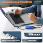 Husă cu suprafață textilă și suport pentru MacBook Pro 16" (A2485 / A2780 / A2991 / A3186 / A3403 / A3428 / A3429) - albastru închis