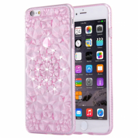 Carcasă de protecţie spate, cu pietre în stil diamant, pentru Apple iPhone 6 / 6S - roz