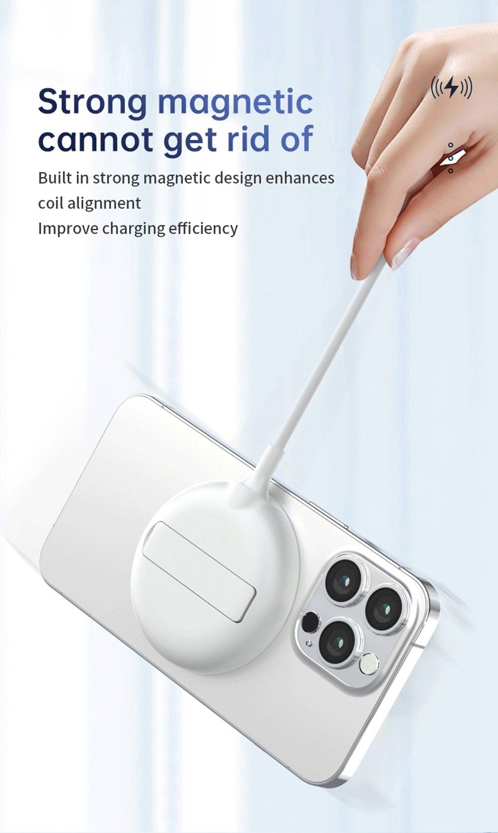 Încărcător wireless MagSafe LFX-181 cu suport rabatabil pentru iPhone / AirPods - 15W - verde