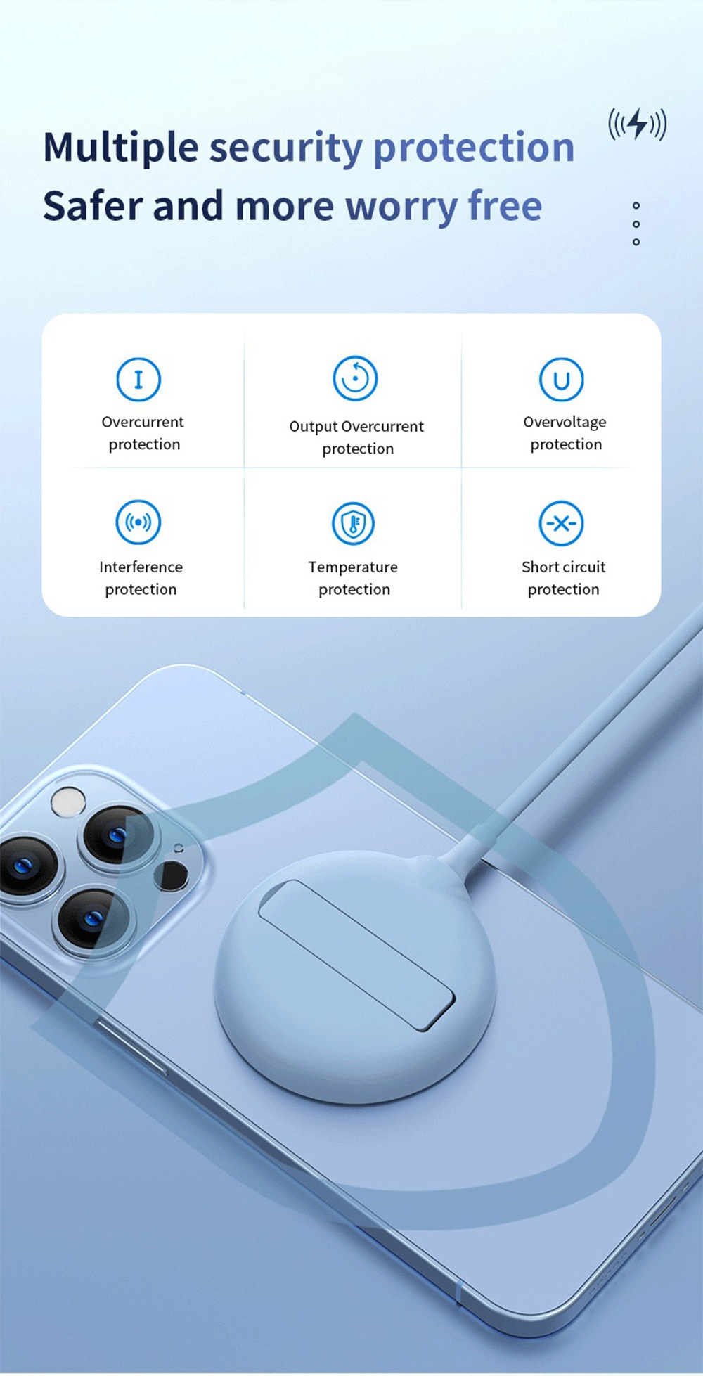 Încărcător wireless MagSafe LFX-181 cu suport rabatabil pentru iPhone / AirPods - 15W - verde