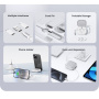 USAMS Set US-SJ650 cu cabluri USB-C retractabile, adaptoare și ac - negru