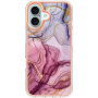 Husa de protectie din marmura pentru iPhone 16 Plus - roz