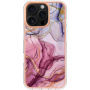 Husa de protectie din marmura pentru iPhone 16 Pro - roz