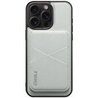 ESEBLE Husă cu portofel magnetic detașabil și MagSafe pentru iPhone 15 Pro - gri deschis