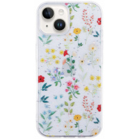Husă transparentă strălucitoare pentru iPhone 14 - luncă înflorită