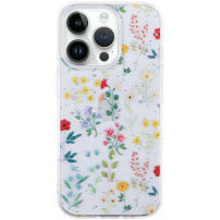 Husă transparentă strălucitoare pentru iPhone 14 Pro Max - luncă înflorită