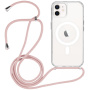 Husă transparentă cu șnur și MagSafe pentru iPhone 11 - roz