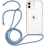 Husă transparentă cu șnur și MagSafe pentru iPhone 11 - albastru