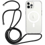 Husă transparentă cu șnur și MagSafe pentru iPhone 12 Pro Max - neagră