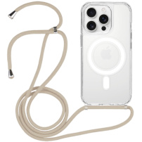 Husa transparenta cu cordon si MagSafe pentru iPhone 14 Pro - bej