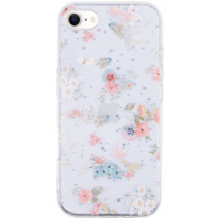 Husa transparenta cu sclipici pentru iPhone 7 / 8 / SE (2020/2022) - flori