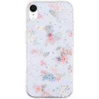 Husa transparenta sclipitoare pentru iPhone XR - flori