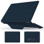 Husă cu suprafață textilă și suport pentru MacBook Pro 16" (A2485 / A2780 / A2991 / A3186 / A3403 / A3428 / A3429) - albastru închis