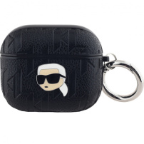Karl Lagerfeld Husă Karl Head în relief pentru AirPods 3 - neagră