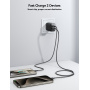 JOYROOM JR-TCF13 Adaptor încărcare rapidă cu porturi USB-C / USB-A - 25W - negru