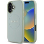 Guess Granulat Classic Husă cu logo cu MagSafe pentru iPhone 16 - verde
