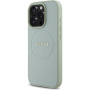 Guess Granulat Classic Husă cu logo cu MagSafe pentru iPhone 16 Pro - verde