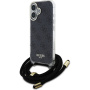 Guess Husă Crossbody imprimată 4G IML cu șnur pentru iPhone 16 - gri