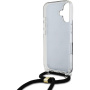 Guess Husă Crossbody imprimată 4G IML cu șnur pentru iPhone 16 - gri